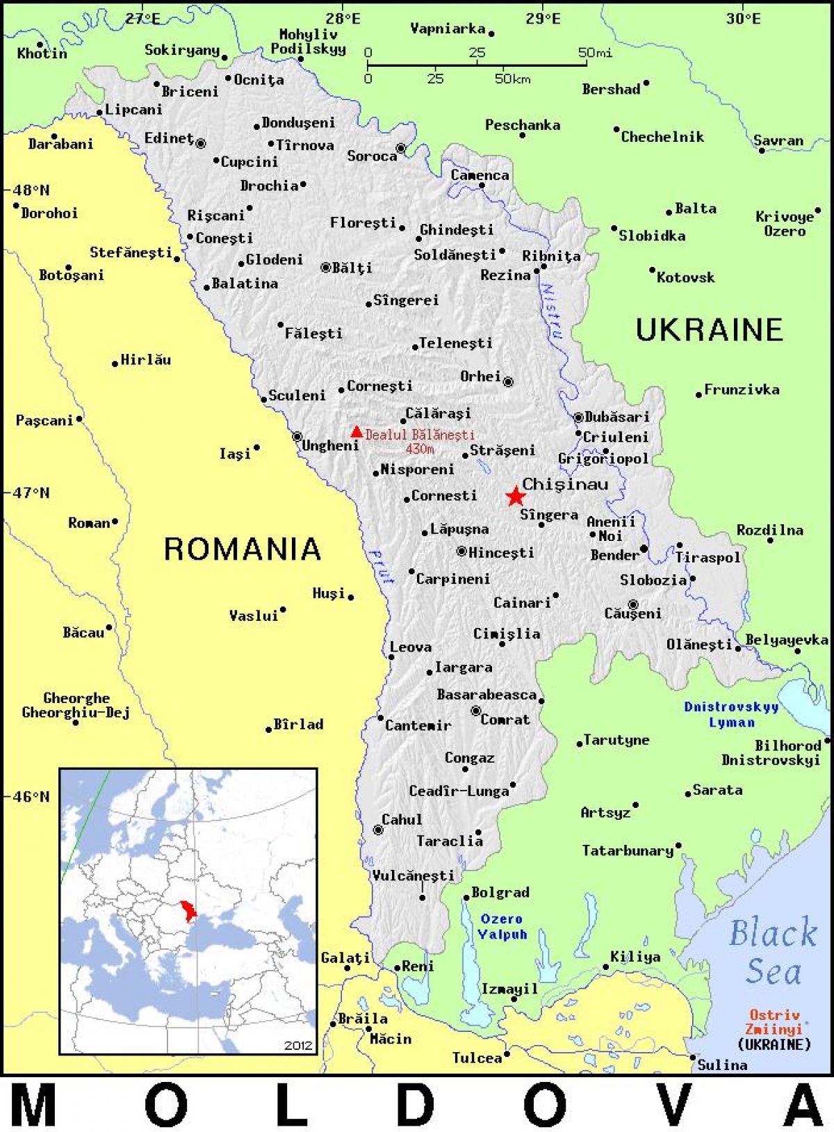 Χάρτης της Μολδαβίας χώρα 