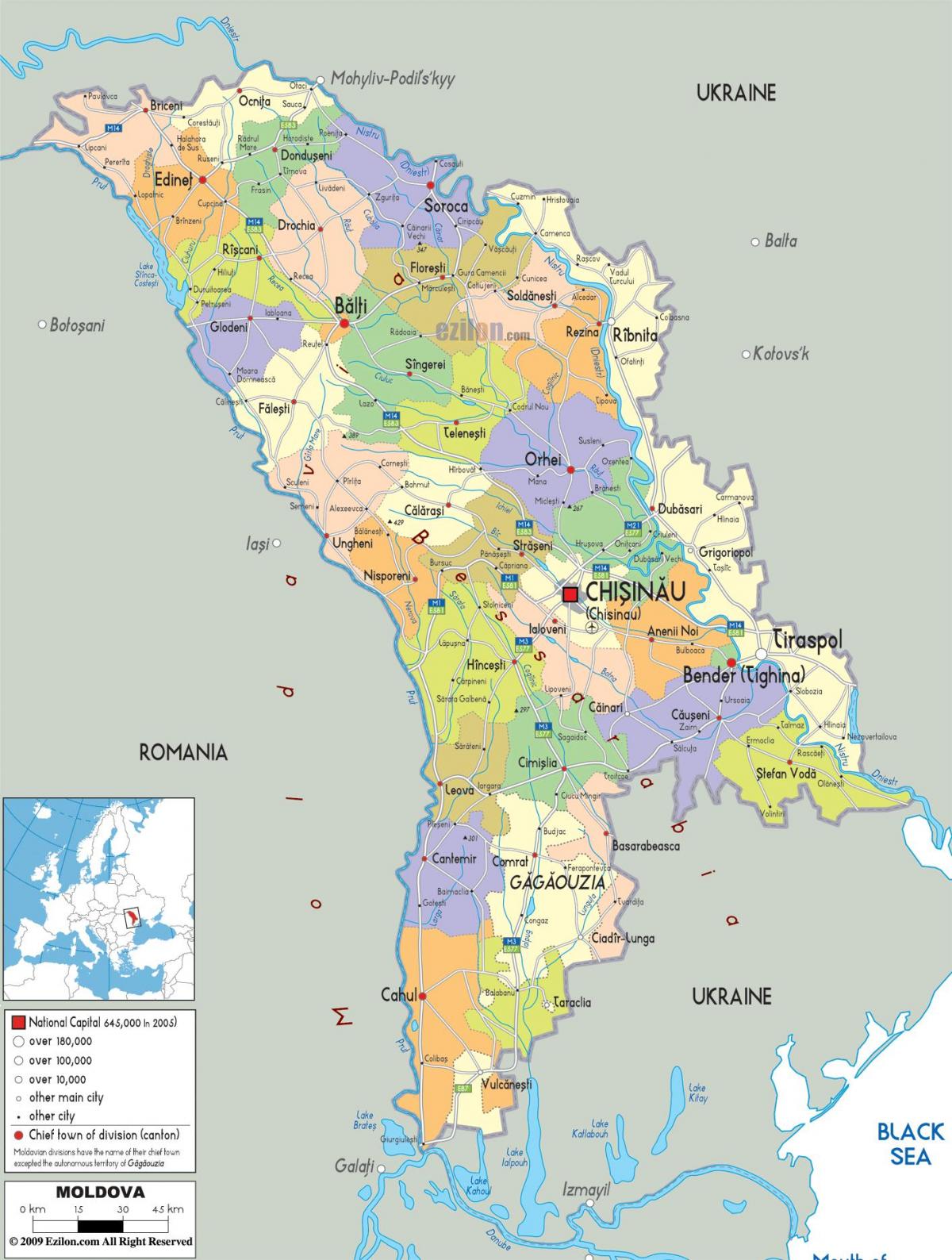 Χάρτης της τιρασπόλ Μολδαβία